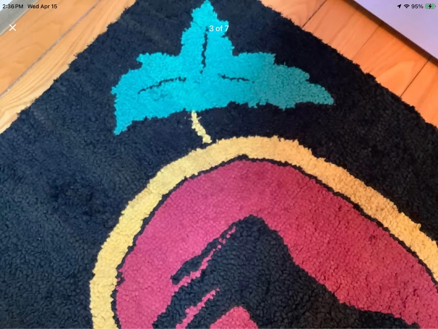 Antique Hand Made Hooked Wool Rug 🐞 - photo 3