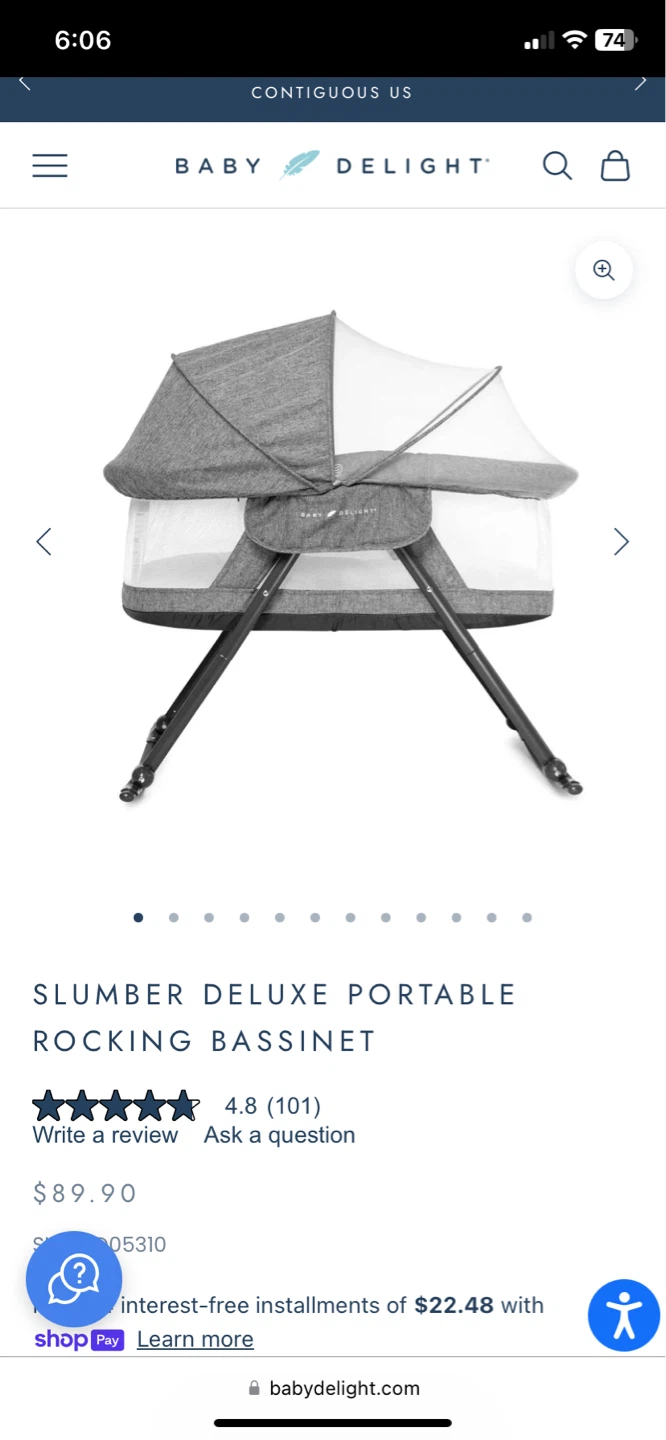 Baby Delight Slumber Deluxe Portable Rocking Bassinet