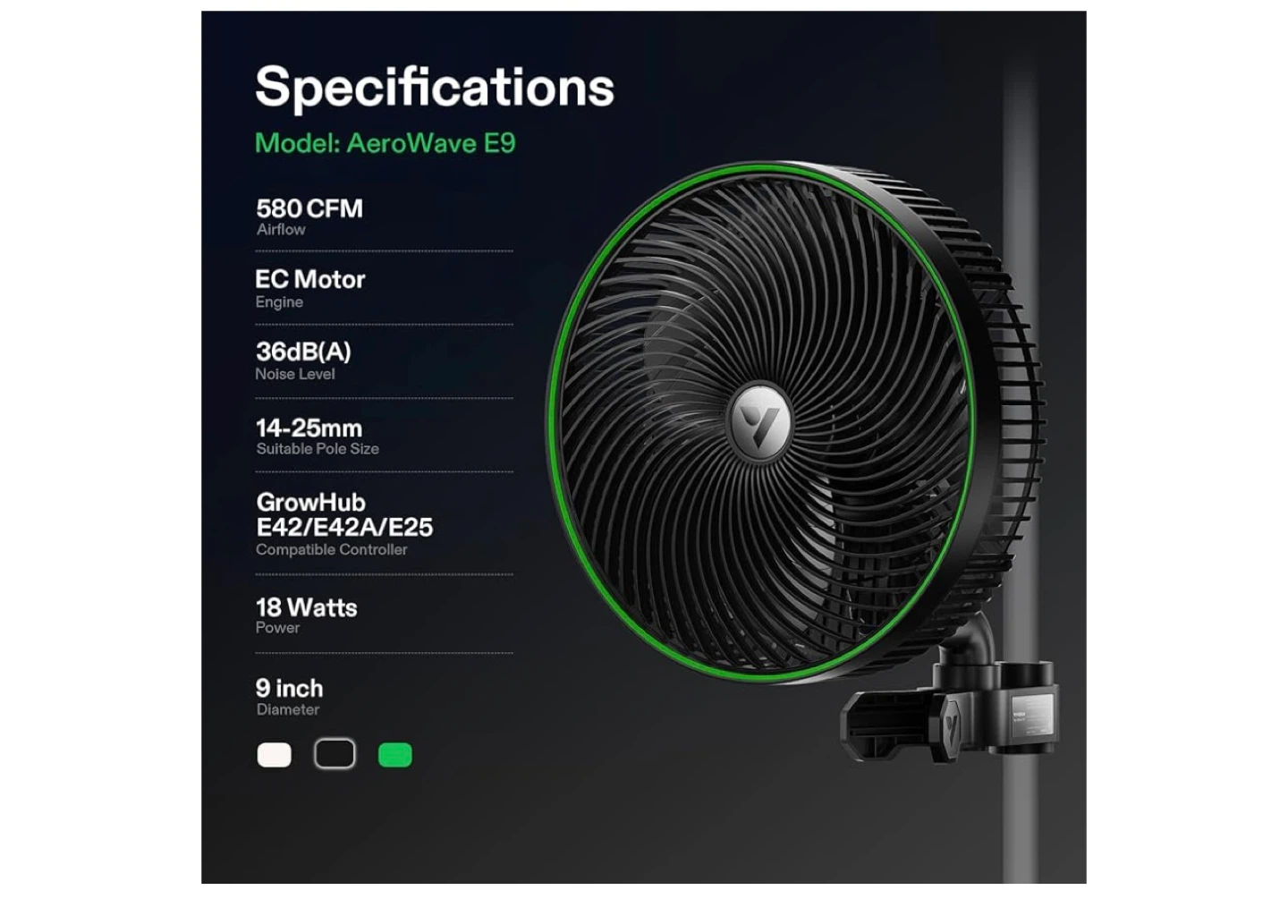 AeroWave E9 9-inch Clip-on Fan - photo 2