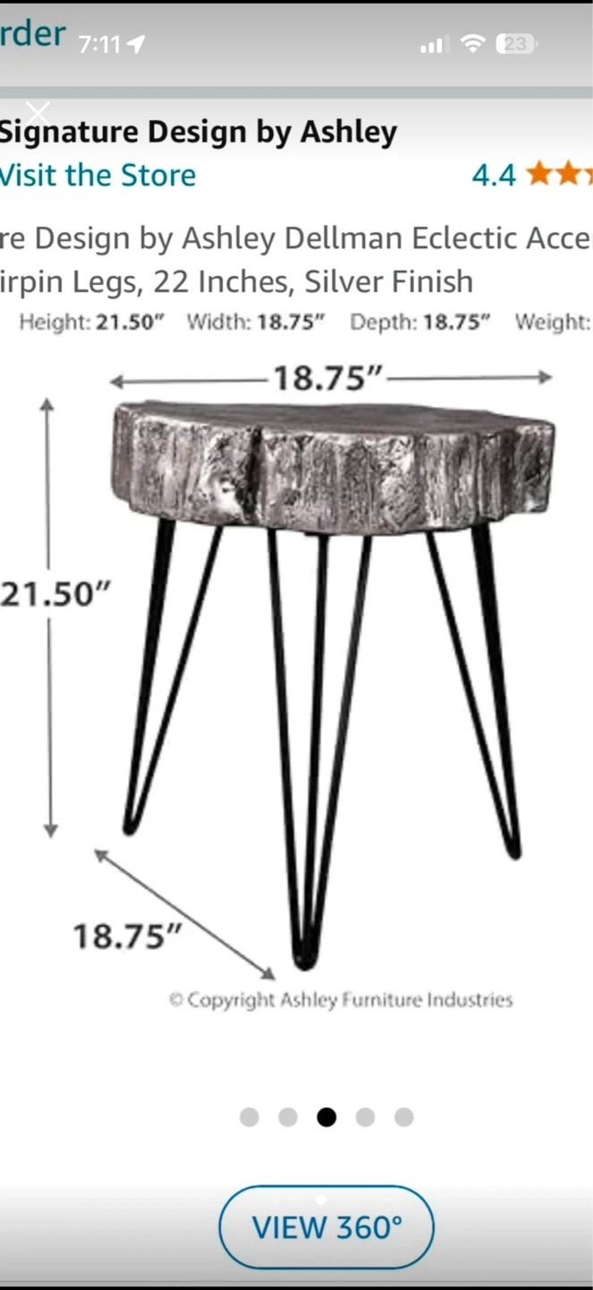 Signature Design by Ashley End Table - Silver Finish - photo 3