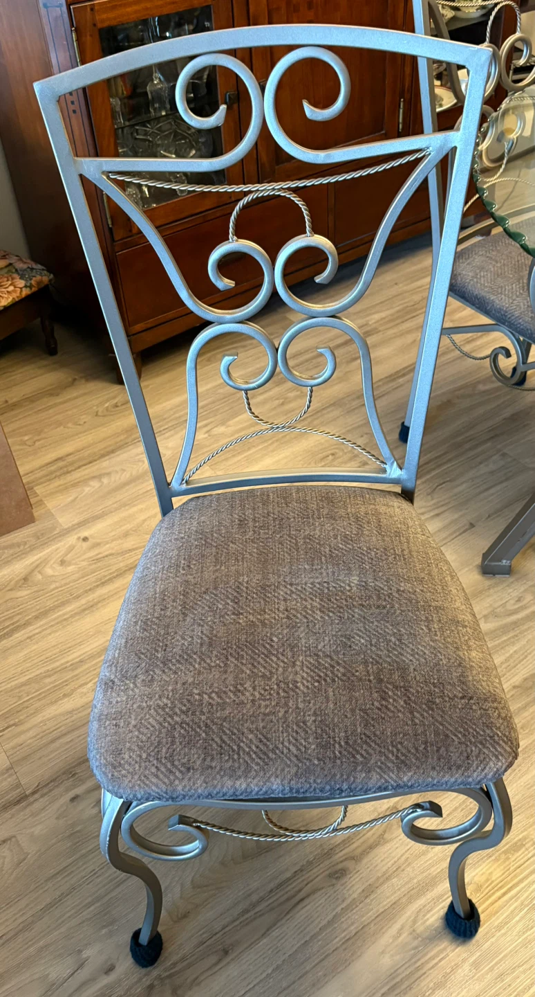 Glass Top Metal Dining Table and Chairs Set - photo 3