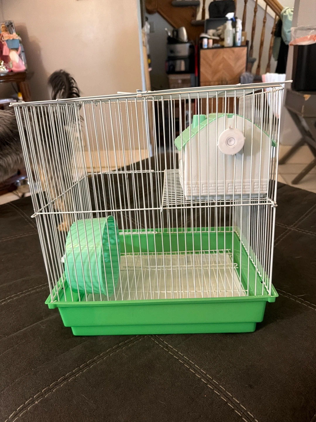Small Animal Cage with Wheel and House