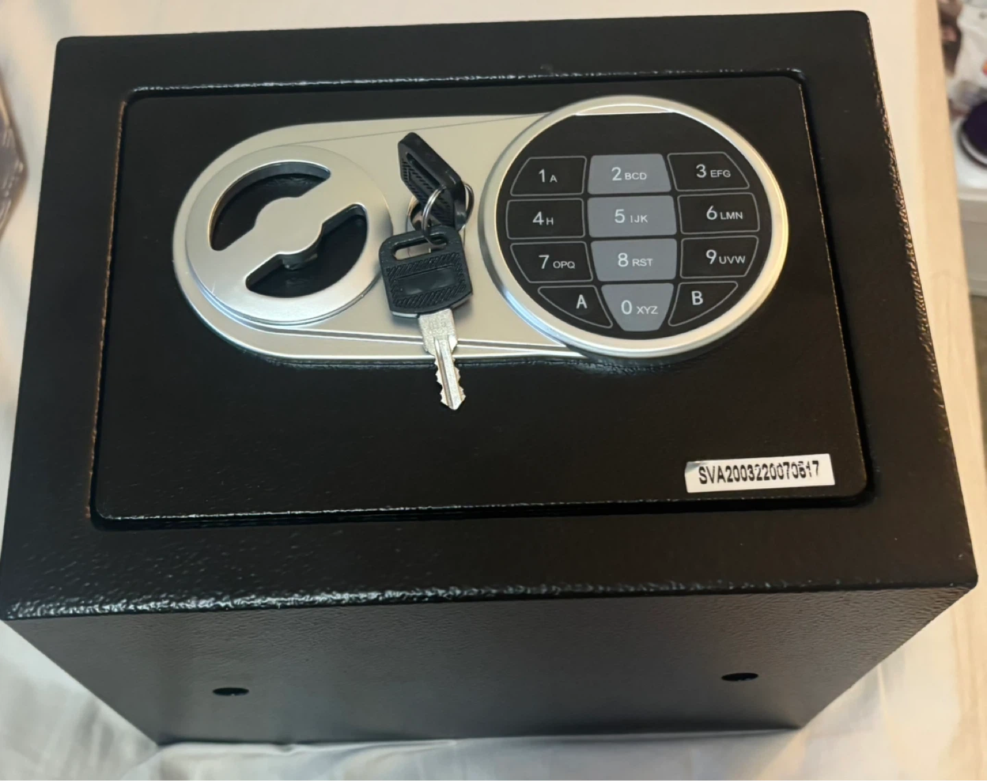 Black Digital Safe with Key Lock