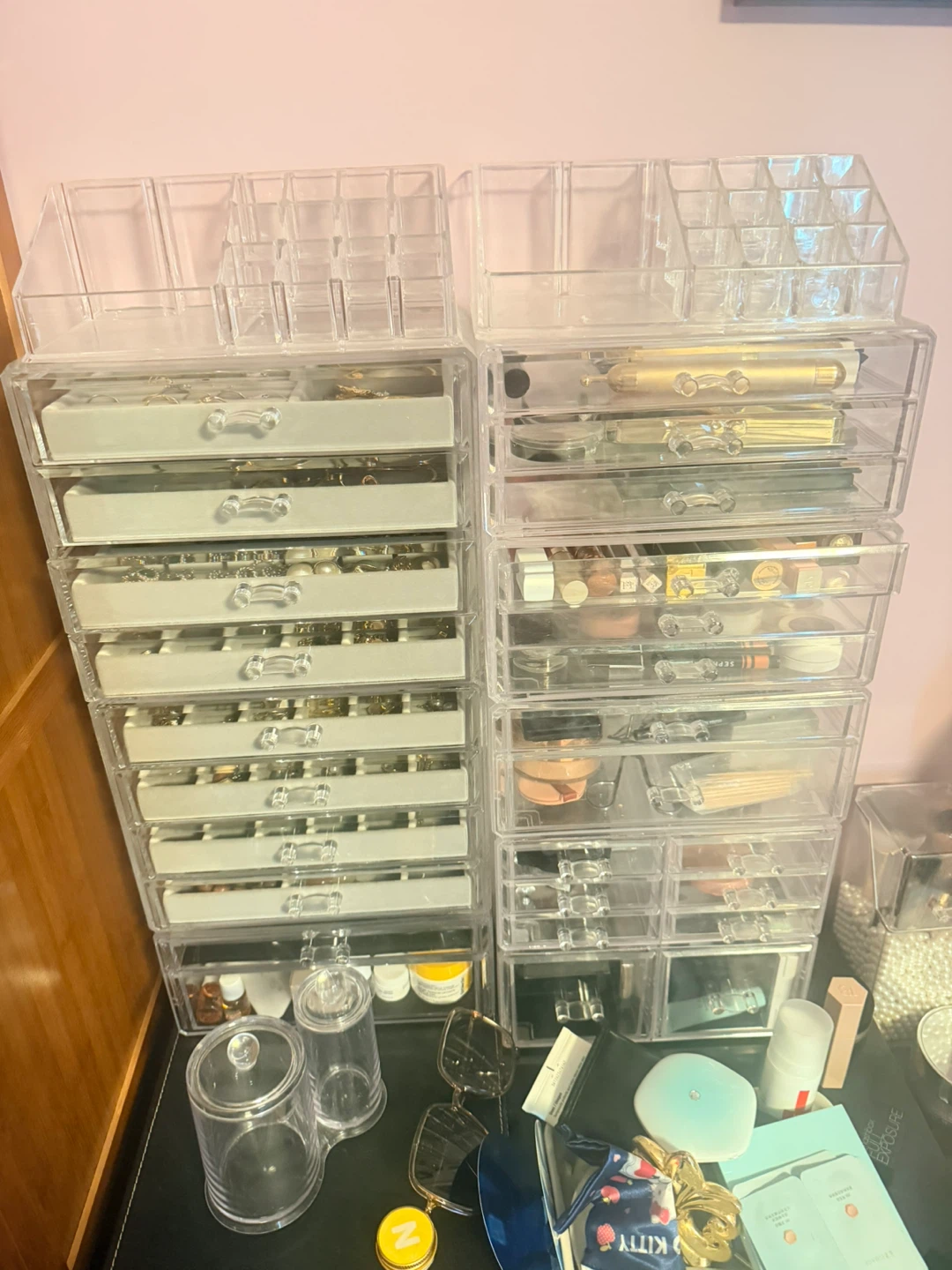 Acrylic Makeup and Jewelry Organizer Set Drawers