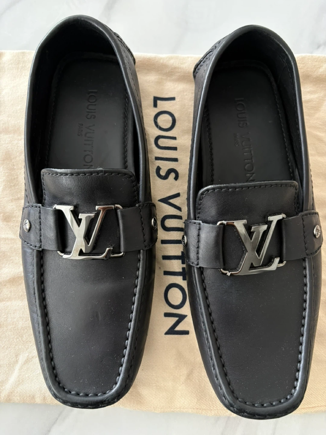 Louis Vuitton Black Leather Driving Loafers - photo 2