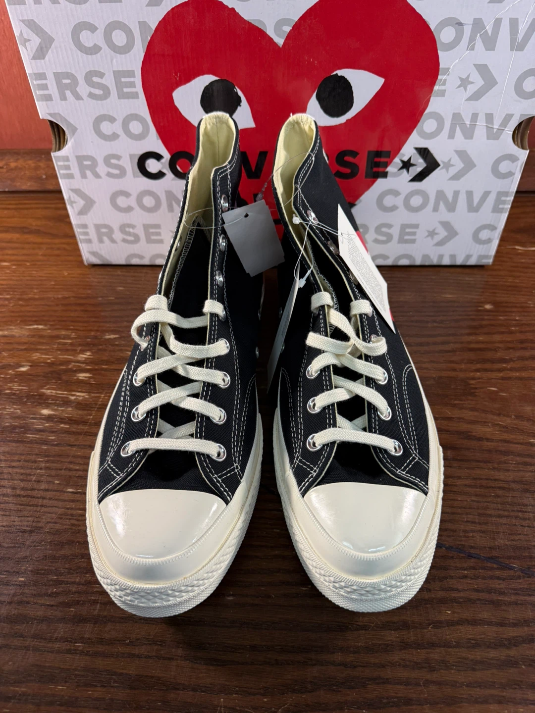 Converse x CDG PLAY Chuck 70 High Black Men’s Sz 12/Women’s 14 - photo 4