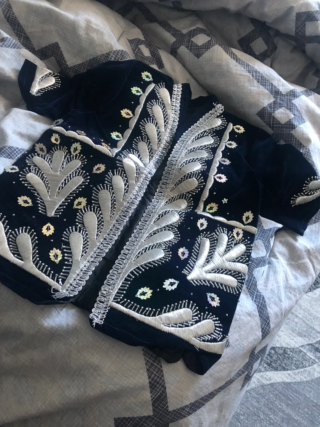 Embroidered Velvet Jacket for kids