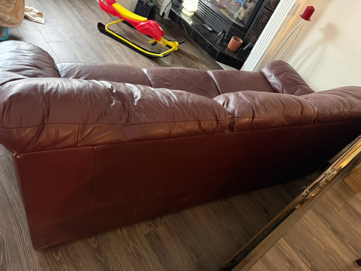 Burgundy Leather Sofa