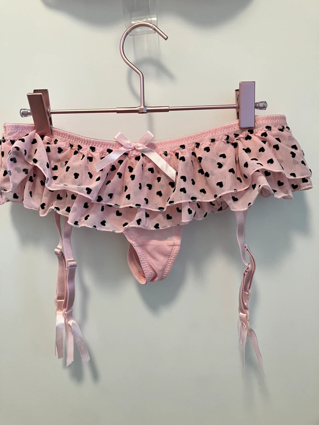Pink Heart Bra & Garter Set - photo 4