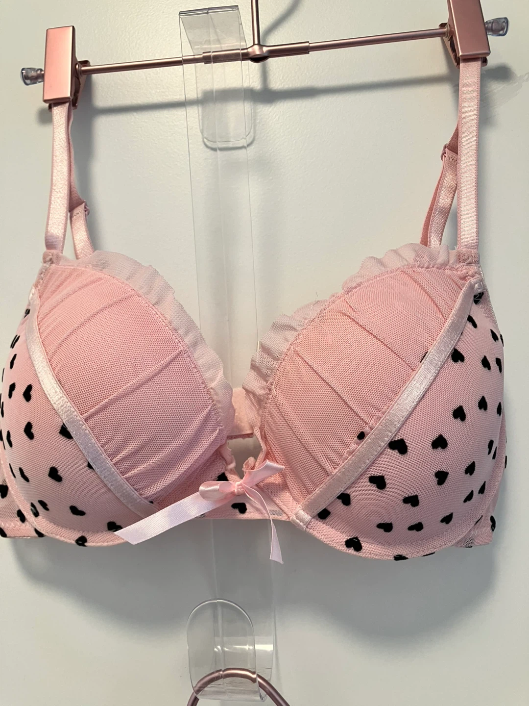 Pink Heart Bra & Garter Set - photo 3
