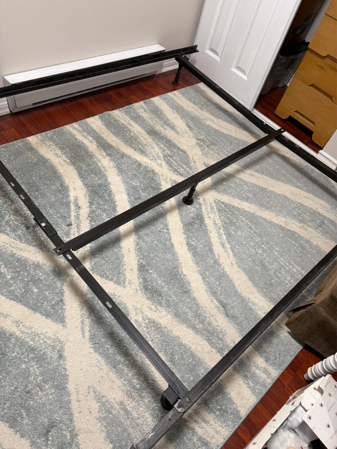 Black Metal Queen or Double Bed Frame with Legs