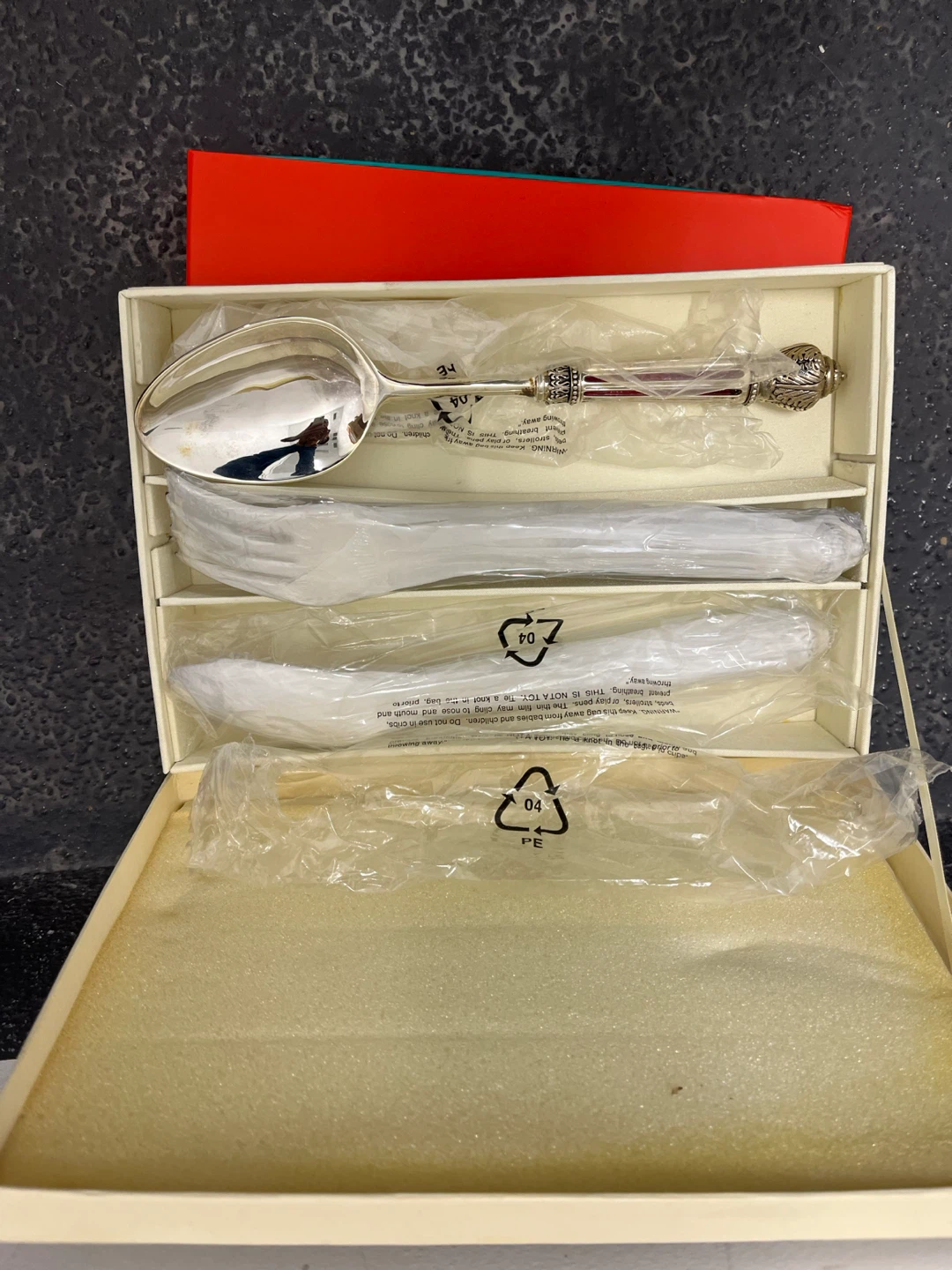 Neiman Marcus Silver Serving Utensil Set with Box