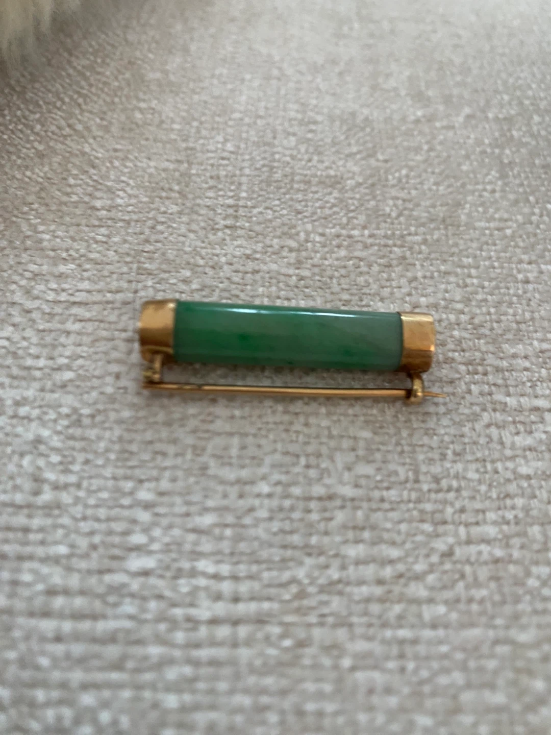 Antique/vintage 14 karat gold and Jade pin/brooch - photo 2