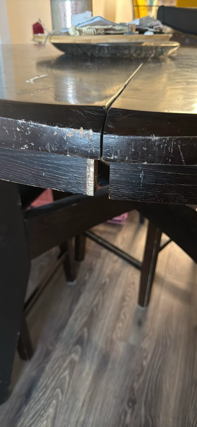 Dark Wood Dining Table and Chairs Set - photo 3