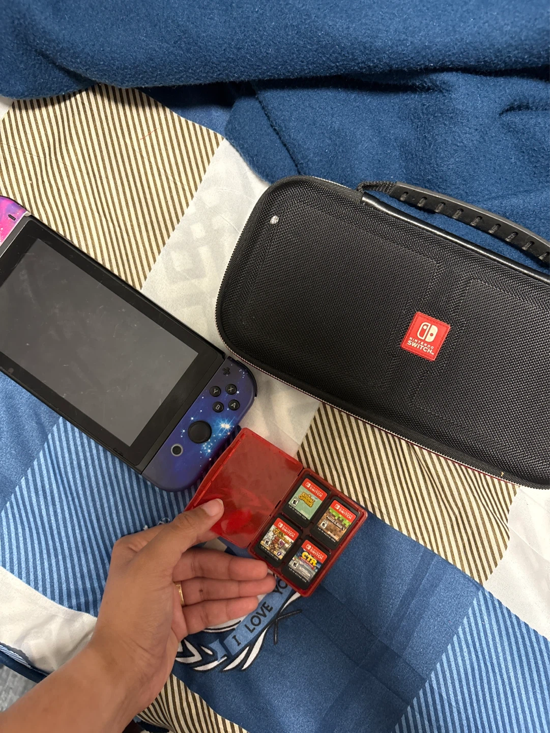 Nintendo Switch Console with Custom Joy-Cons and Games - photo 3