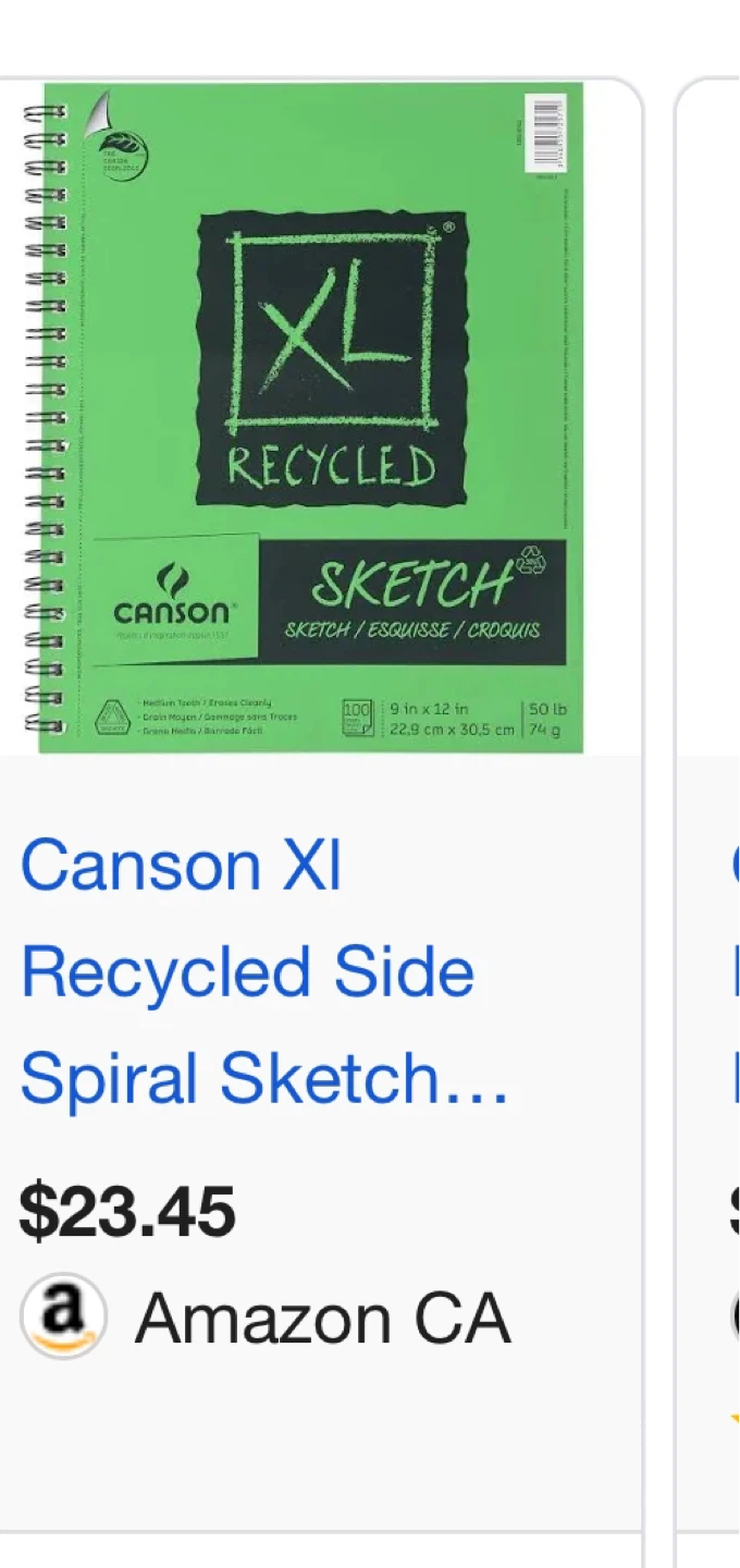 😎NEW Canson XL Recycled Sketch Pad 9" x 12"
