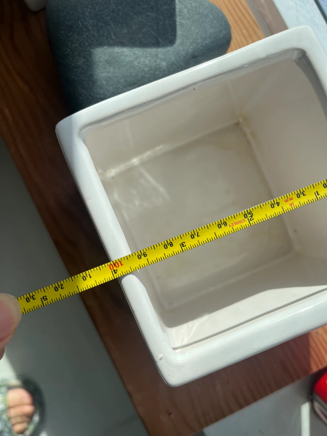Set of 3 White Ceramic Square Planters - photo 4
