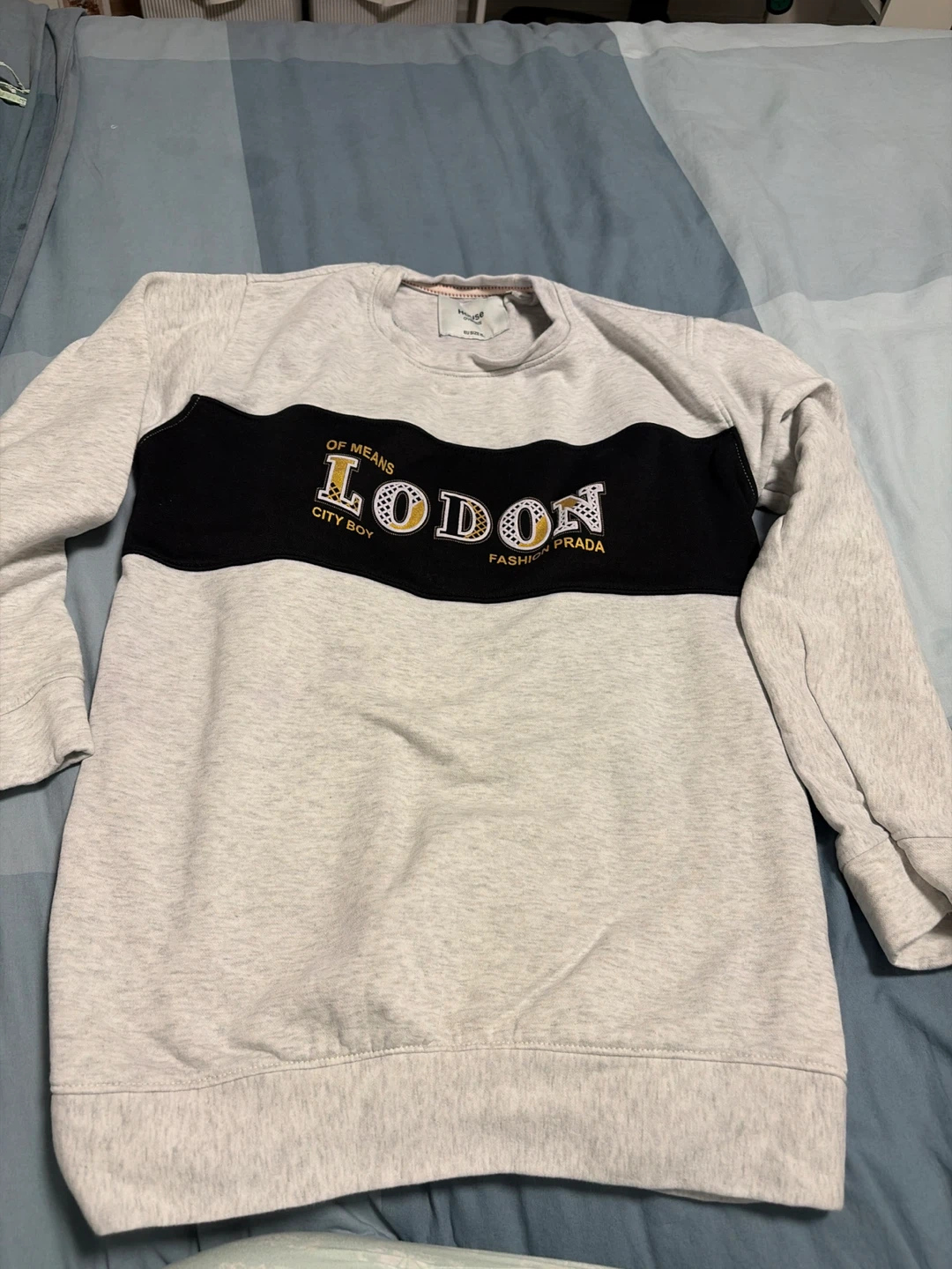 Grey Lodon City Boy Fashion Crewneck Sweatshirt