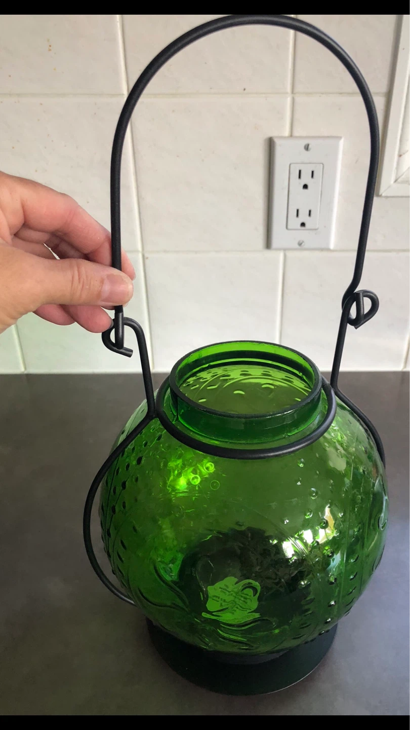 NEW  Glass Hanging Lantern with Metal Handle - photo 2