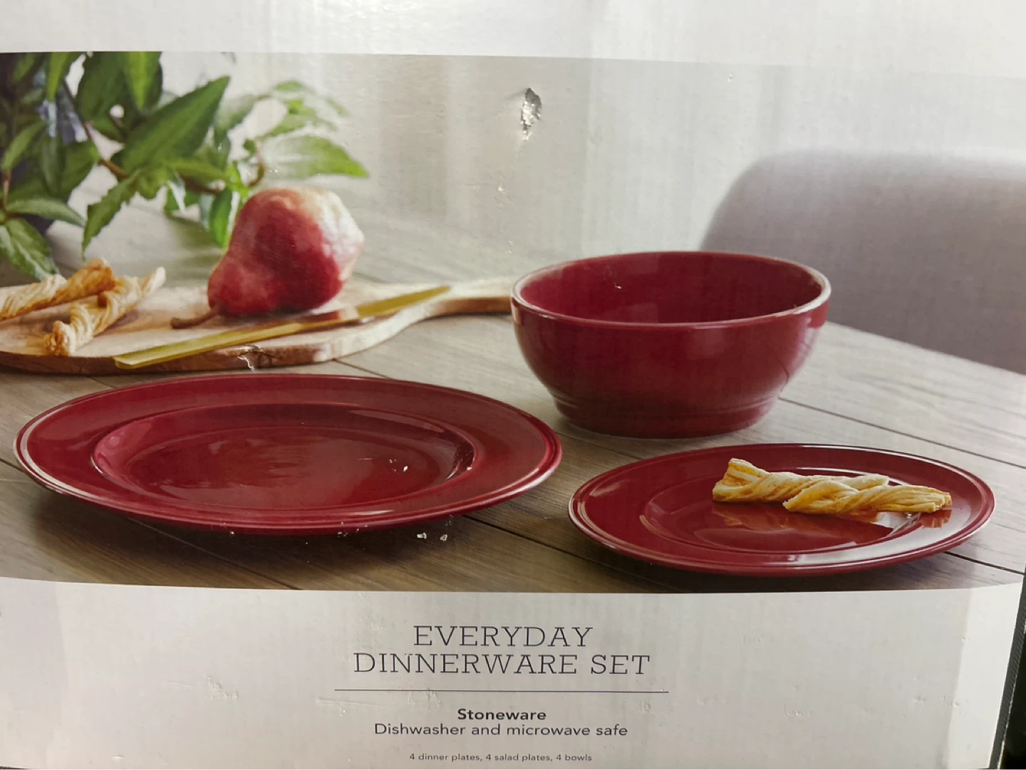 Everyday Dinnerware Set - Red Stoneware