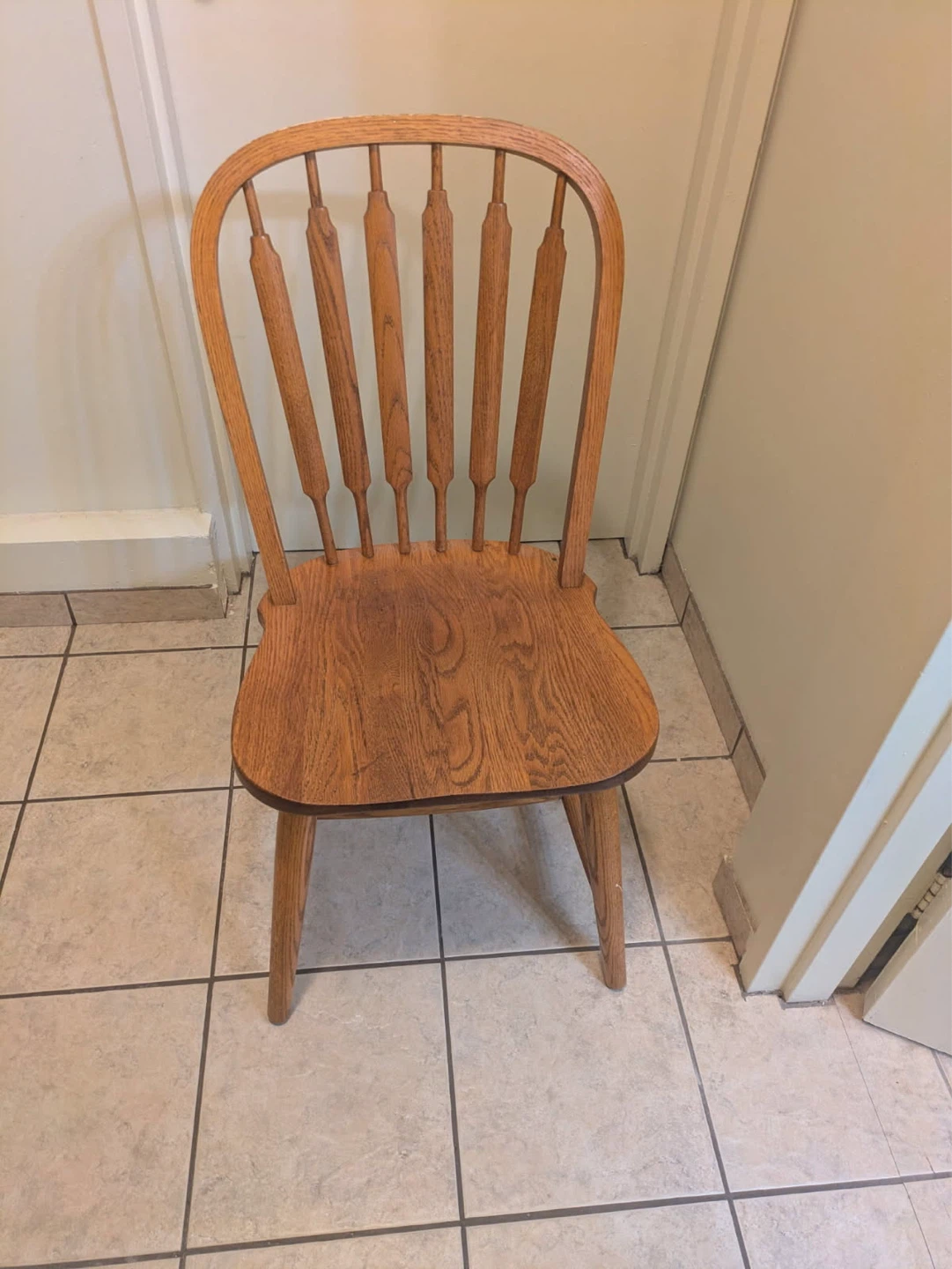 Vintage Richardson Brothers and Company Solid Oak Spindle Chair - photo 4