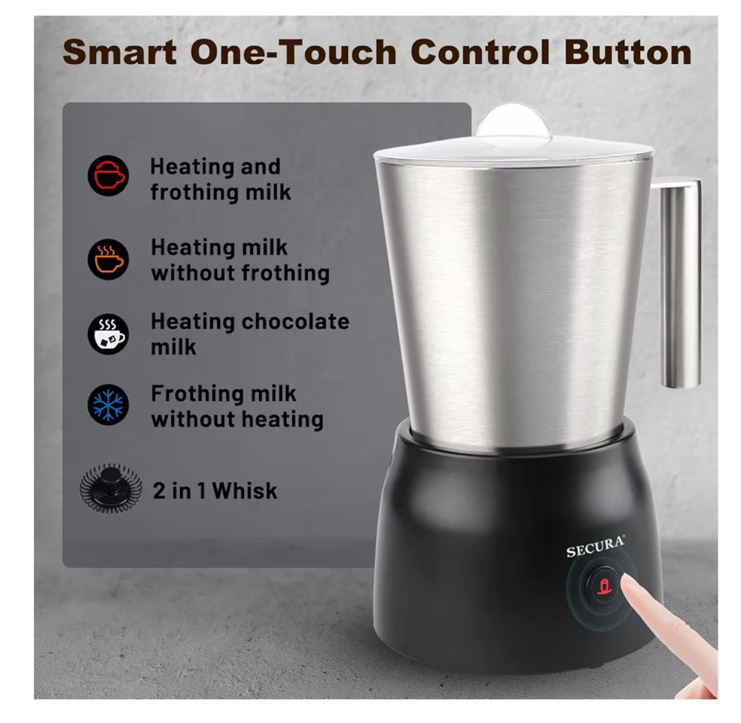 Secura Automatic Milk Frother and Hot Chocolate Maker - photo 2
