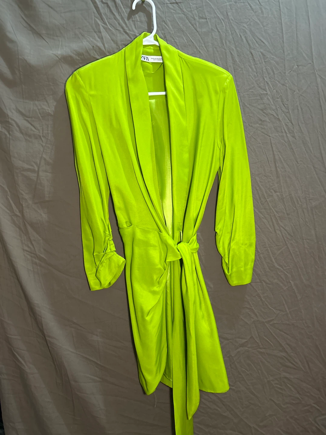 Zara Lime Green Wrap Dress - XS