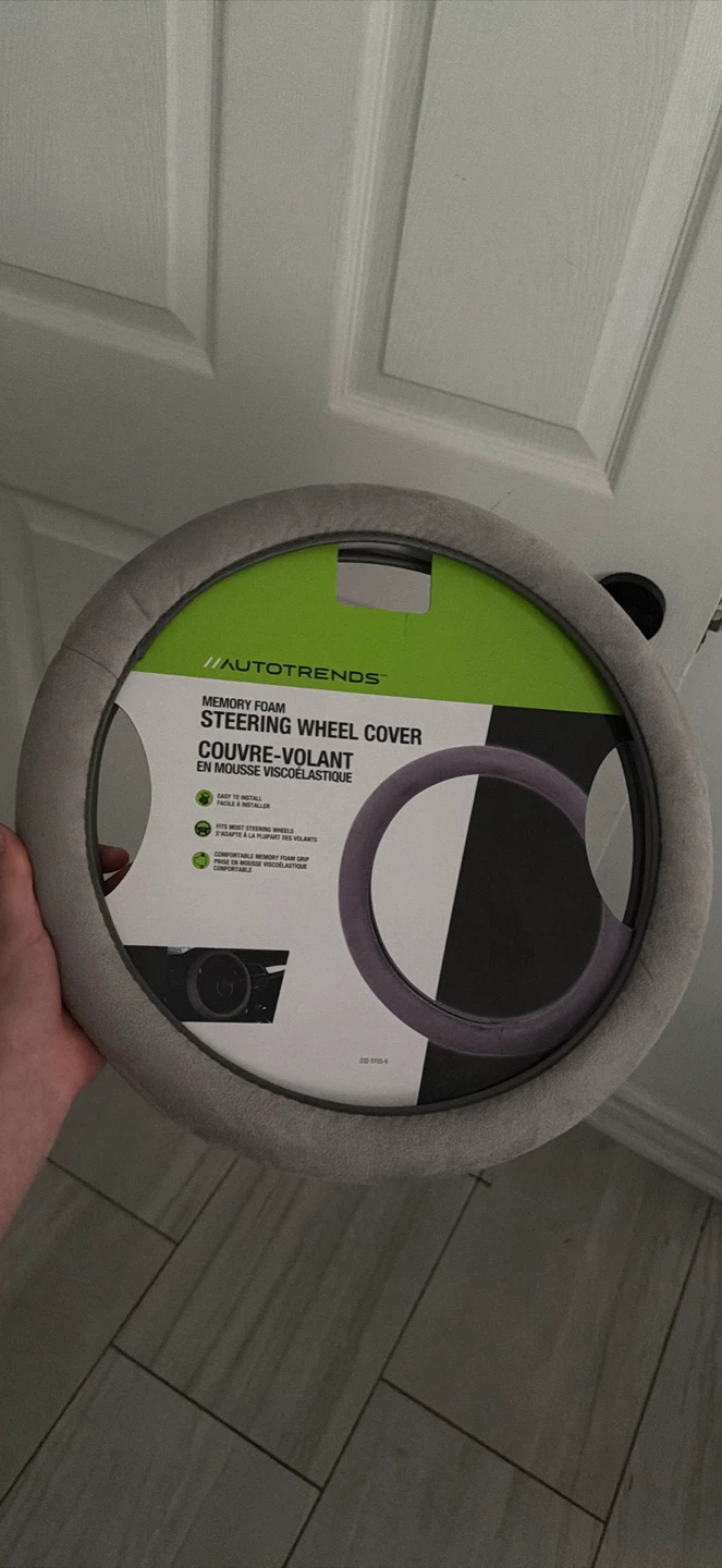 Autotrends Memory Foam Steering Wheel Cover - Grey