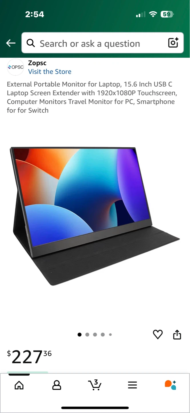 Zopsc Portable Monitor 15.6 Inch