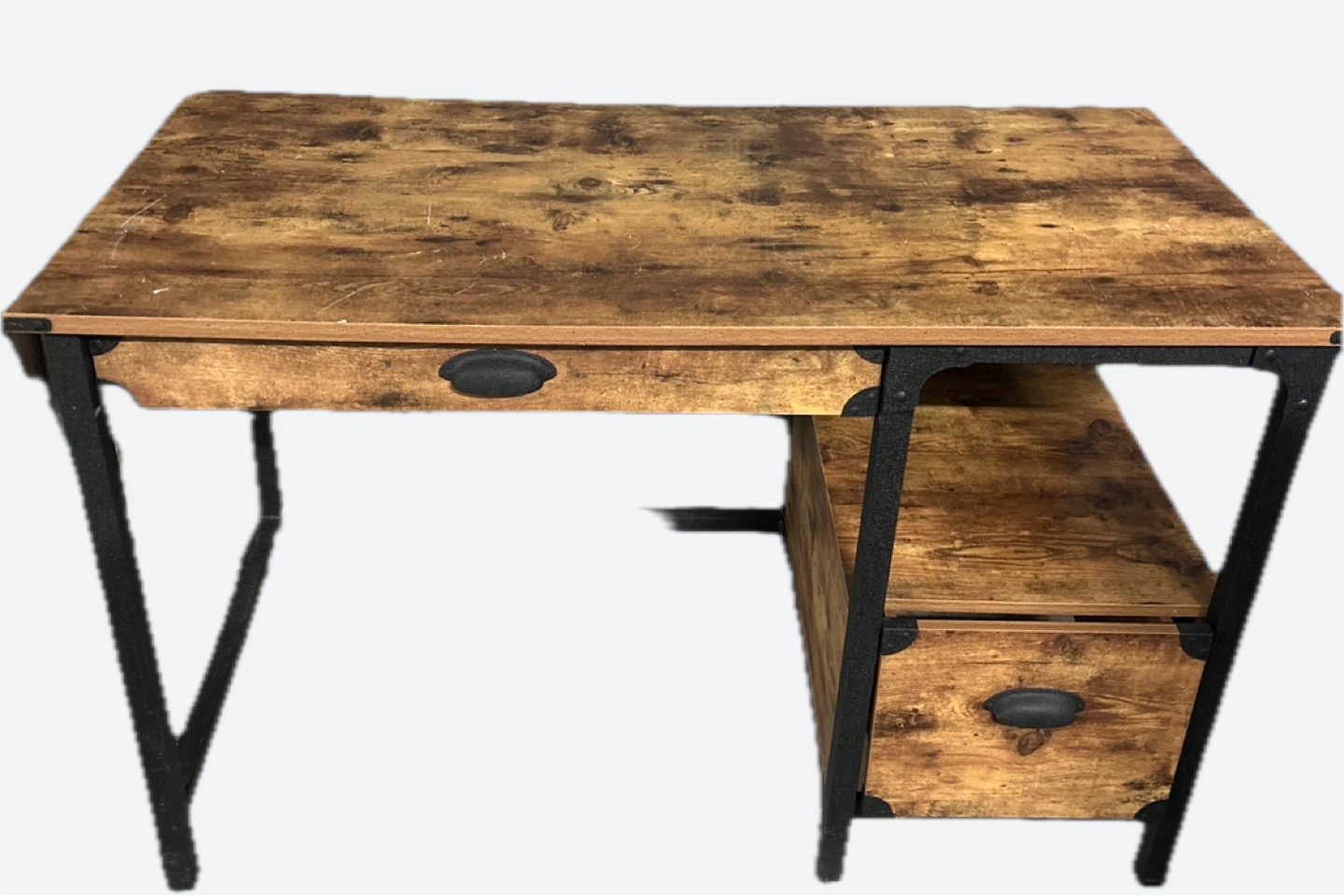 Rustic Wood Desk with Drawers