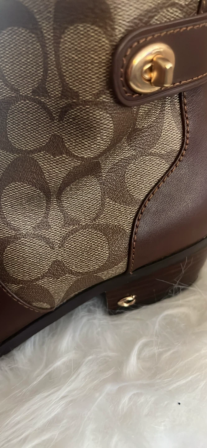 Coach Signature Booties Brown Leather & Canvas - photo 2