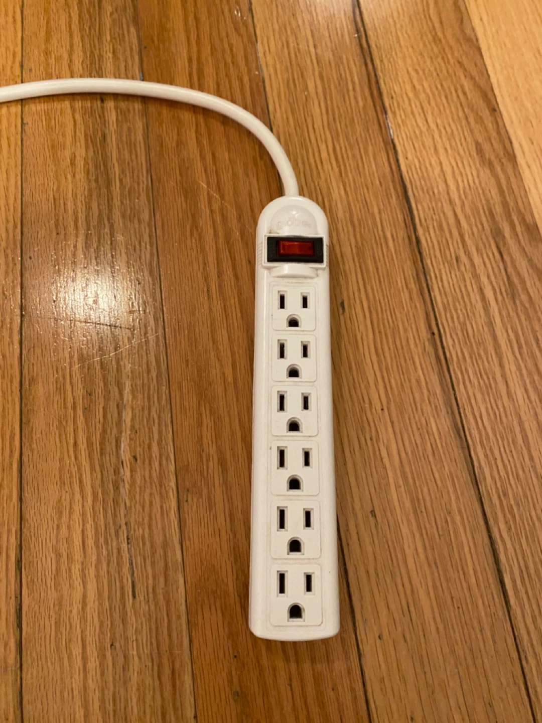 White 6-Outlet Power Strip with On/Off Switch - photo 2