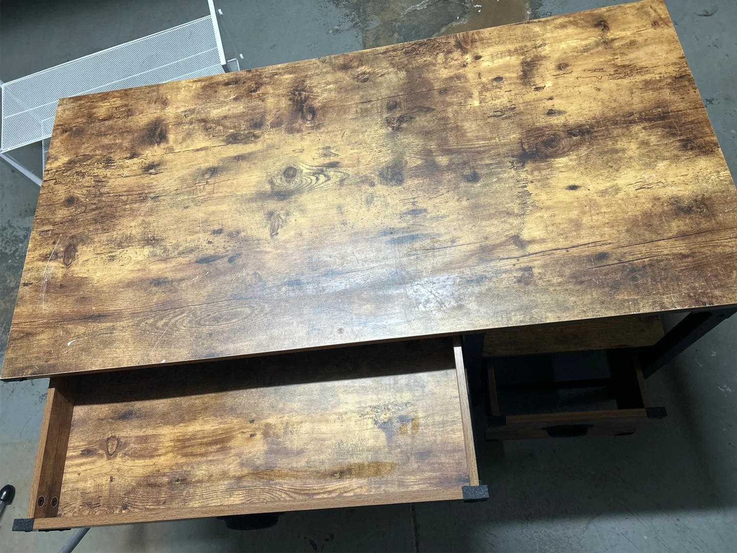 Rustic Wood Desk with Drawers - photo 3