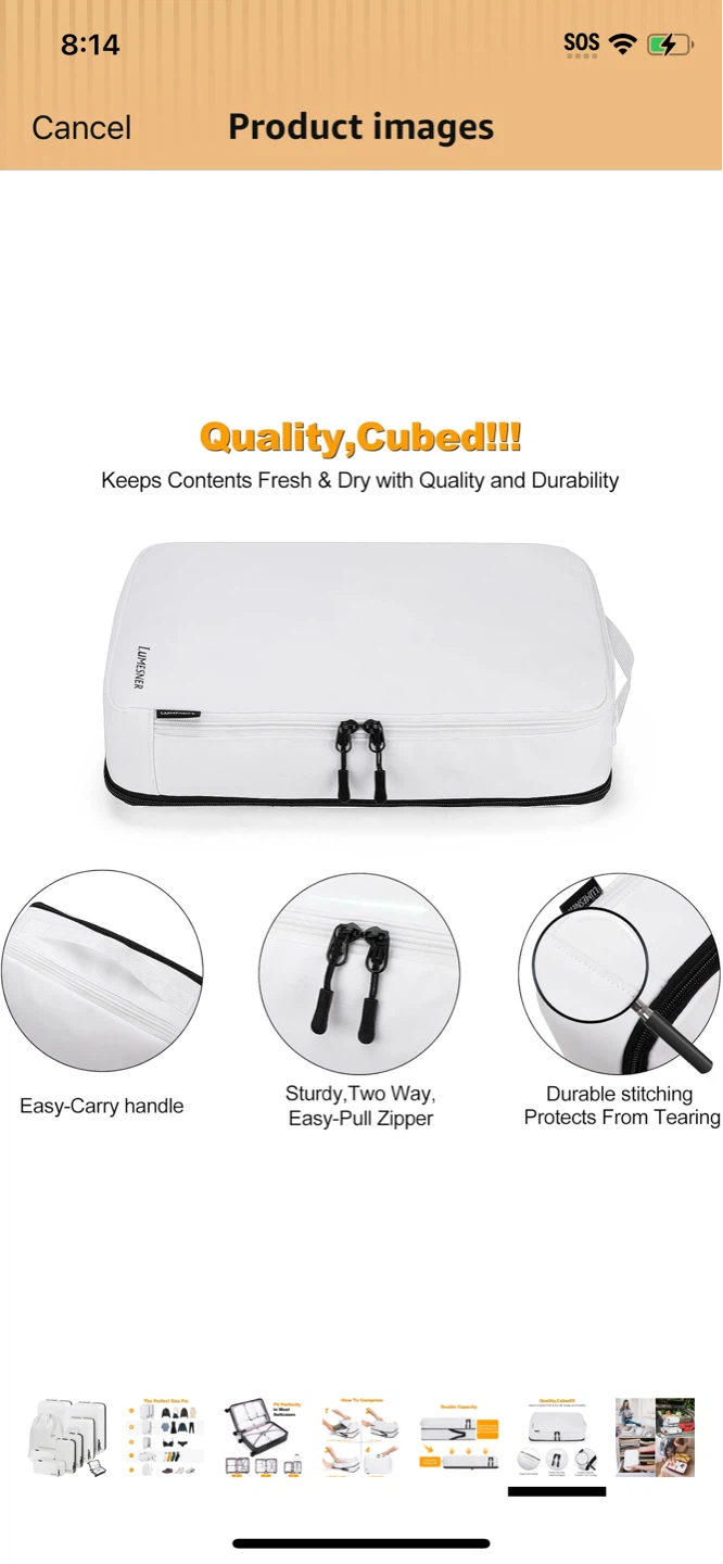 New-LUMESNER White Packing Cubes Set - photo 4