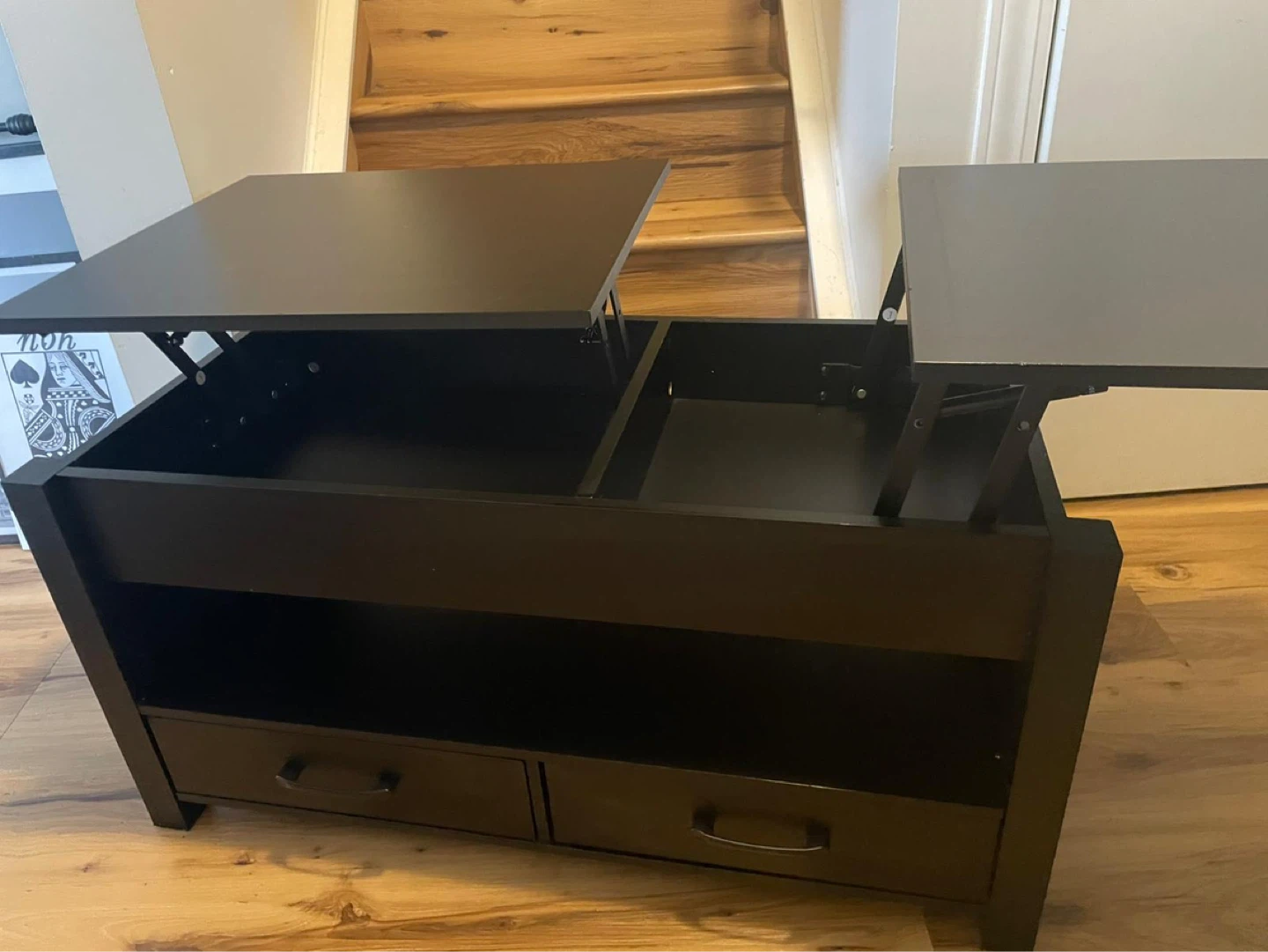 Black Lift Top Coffee Table with Storage - photo 3