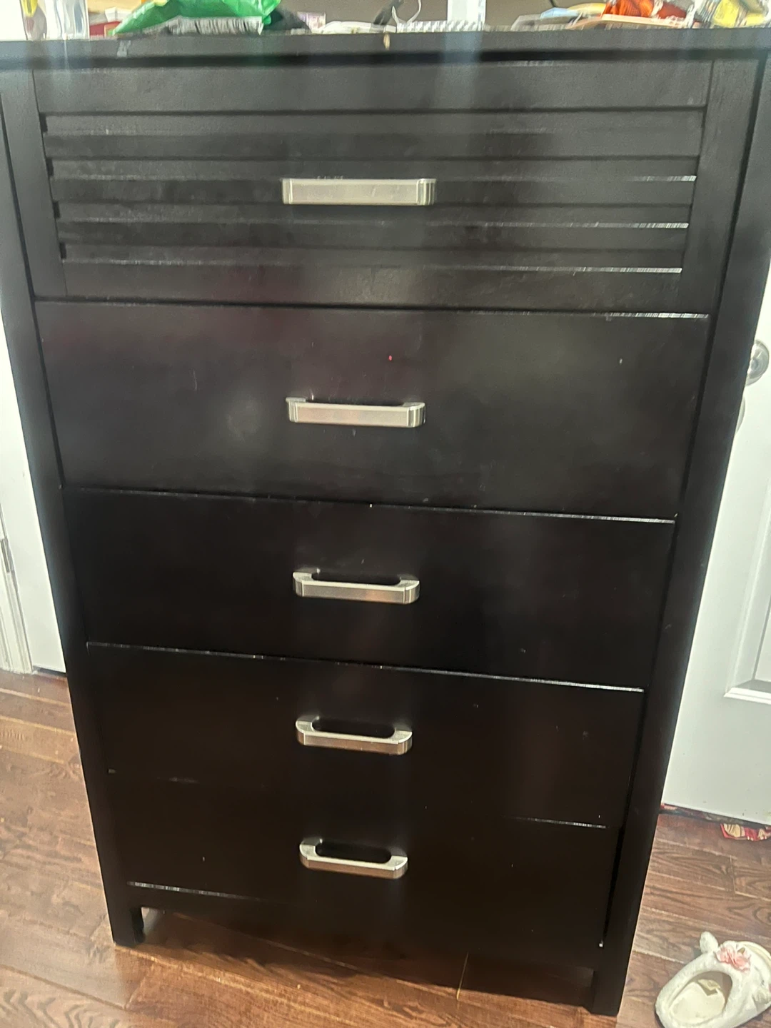 Black 5-Drawer Dresser with Mirror and additional dresser - photo 4