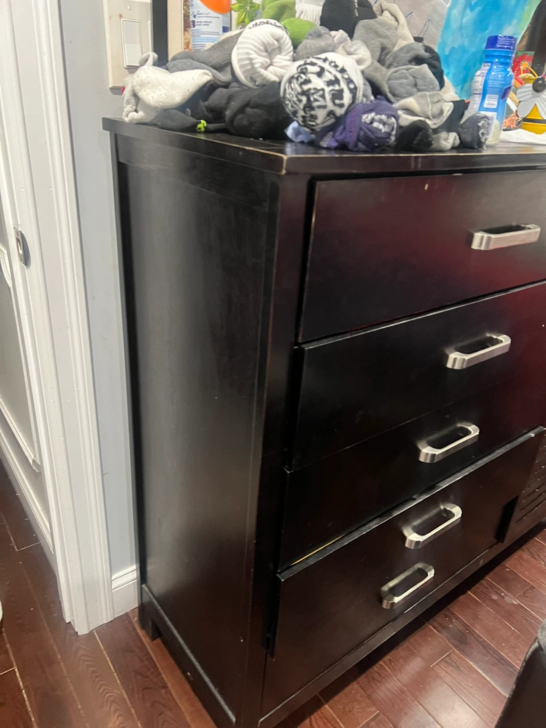 Black 5-Drawer Dresser with Mirror and additional dresser - photo 5