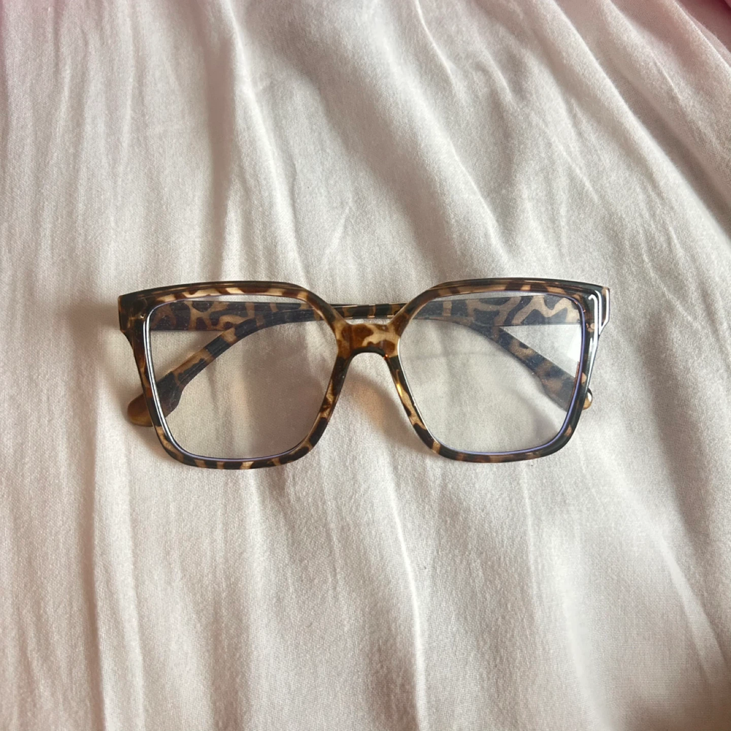 Leopard Print Square Frame Glasses