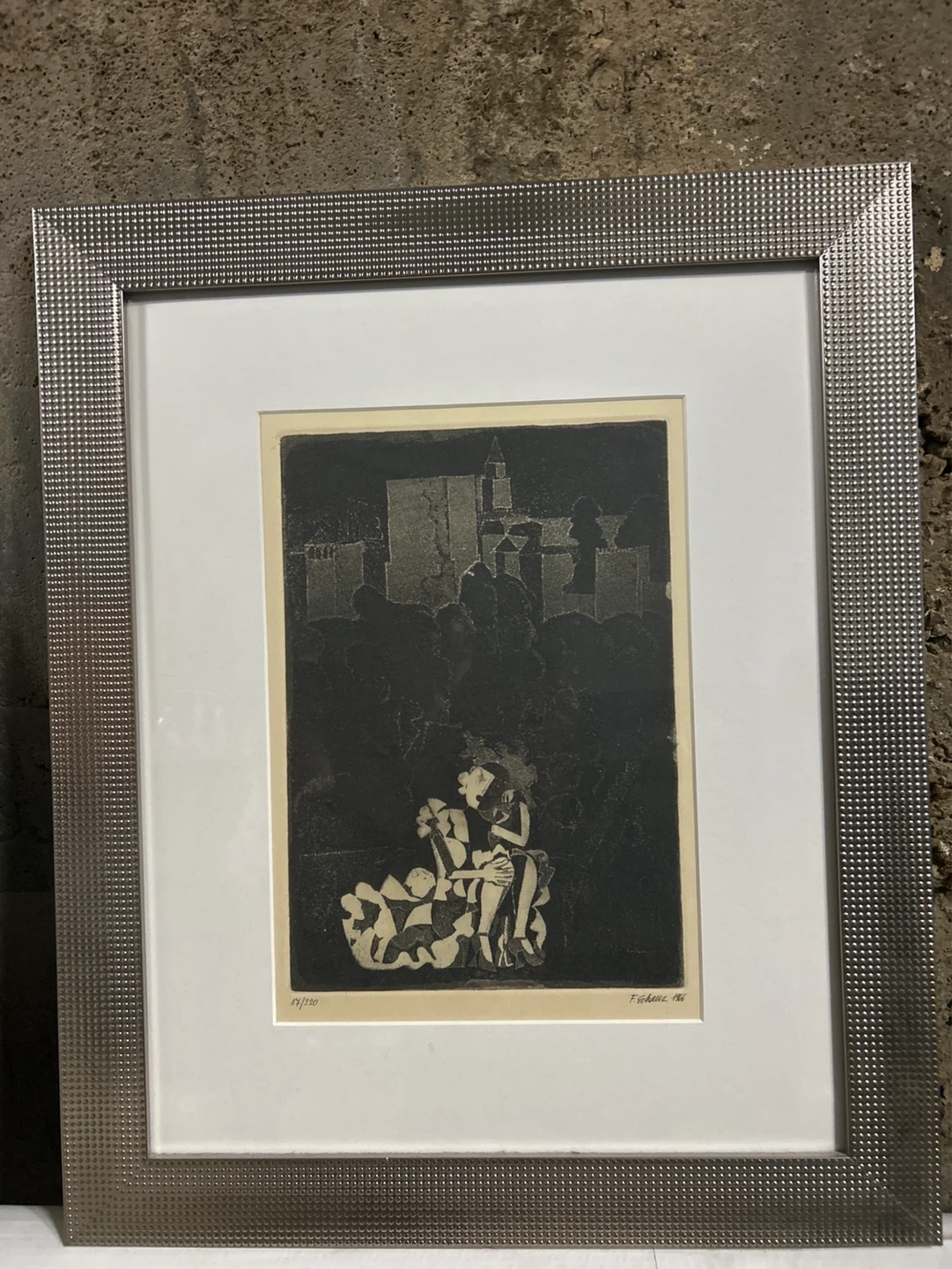 Framed Art Print "Picasso-style" Figures 14/100