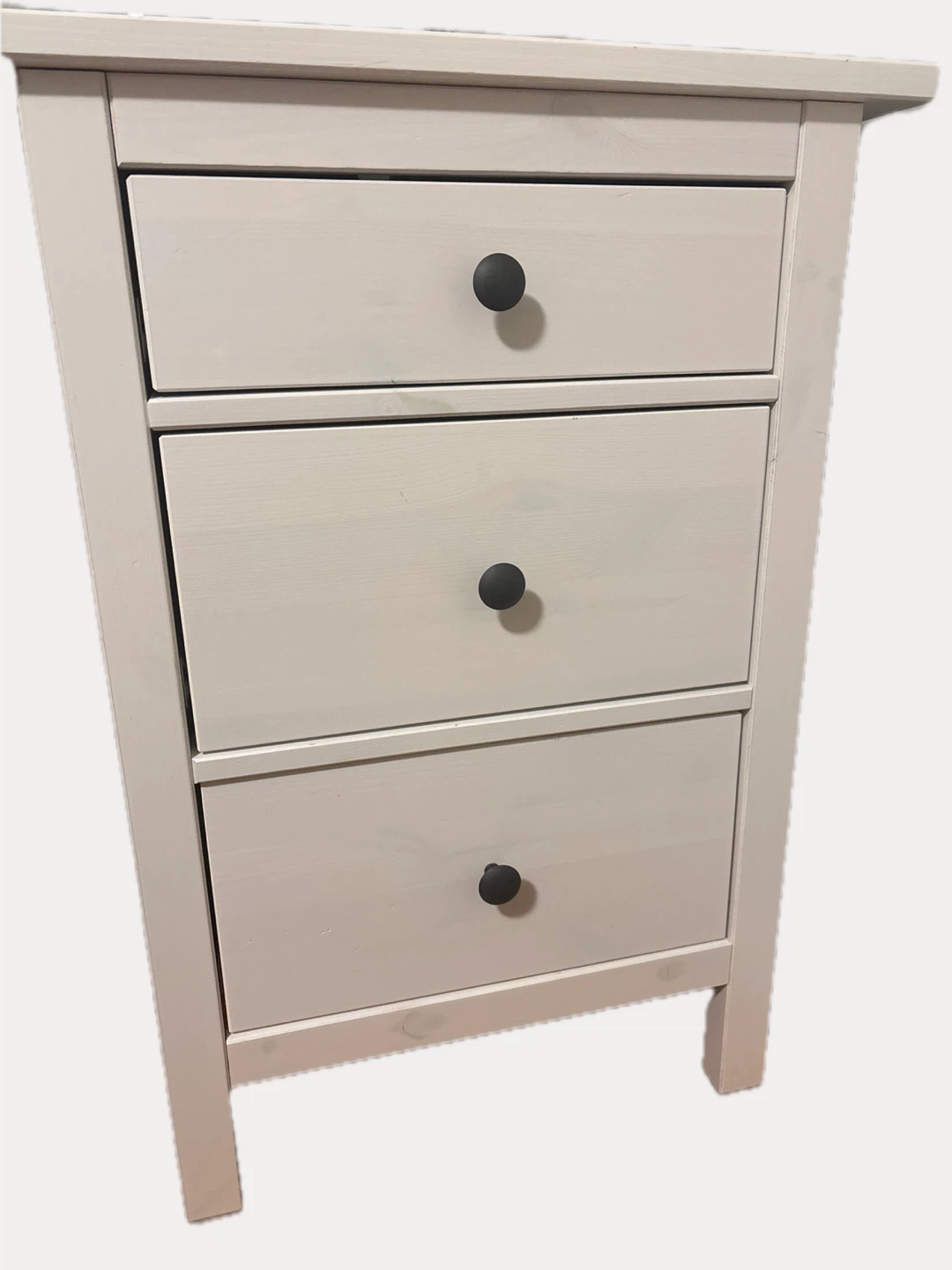 White 3-Drawer Nightstand