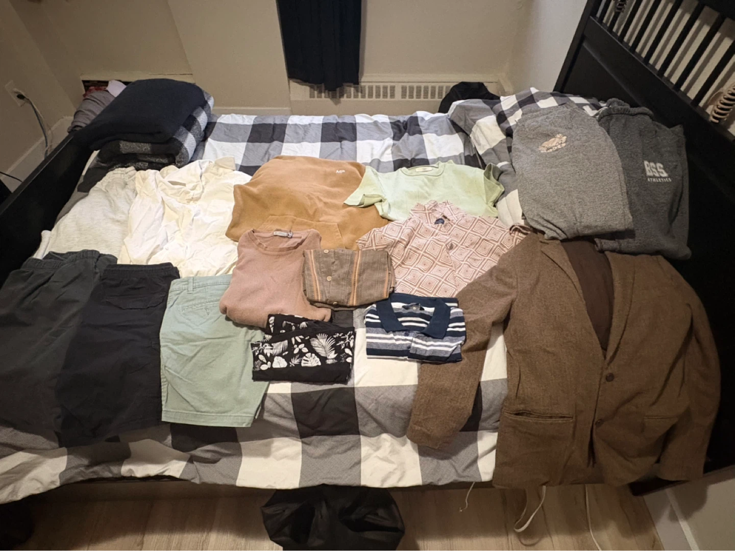 Bundle of Men's Clothing: Shorts, Shirts, and Blazer