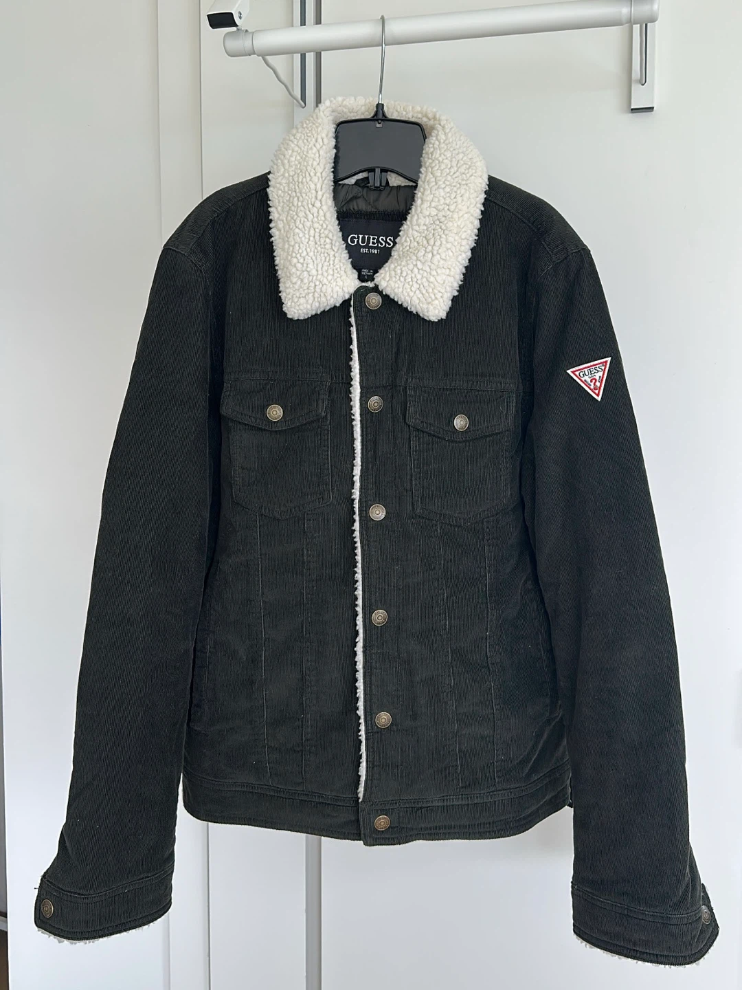 Guess Mens Corduroy Sherpa Lined Jacket