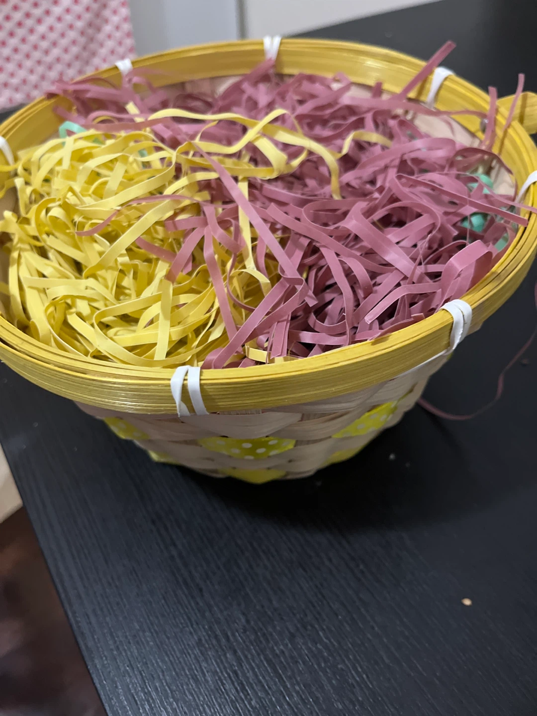 Woven Basket with Shredded Paper Filler