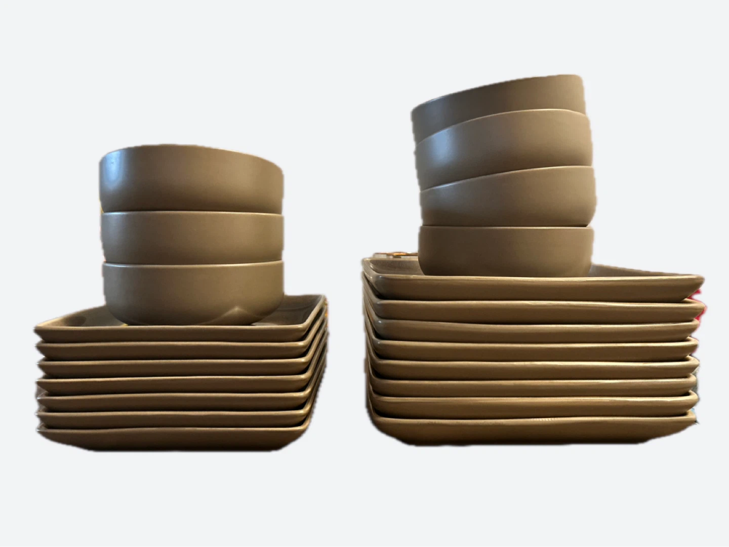 Large and Small Studio Mink Plates with matching Bowl