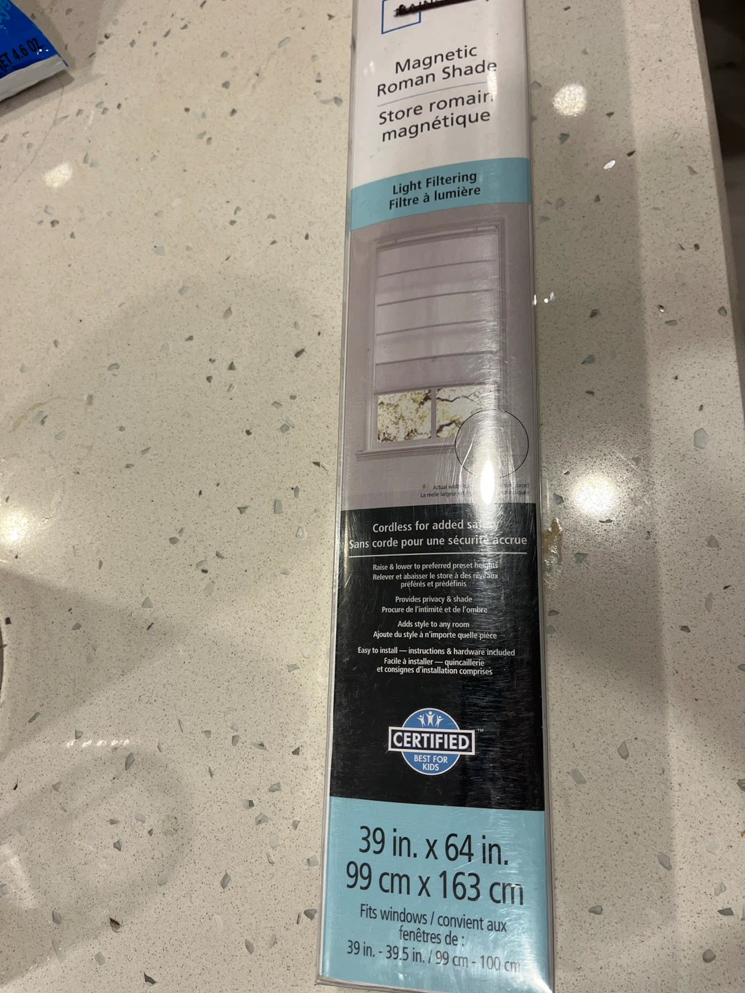 Magnetic Roman Shade - 39 in. x 64 in.