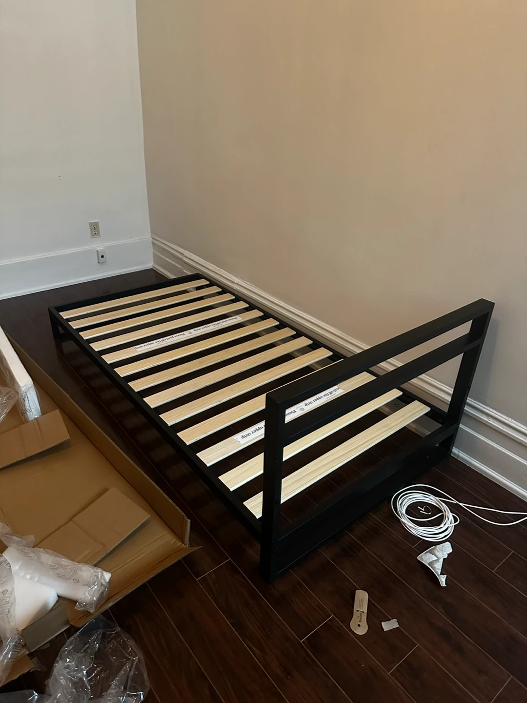 Black Minimalist Twin Bed Frame - photo 2