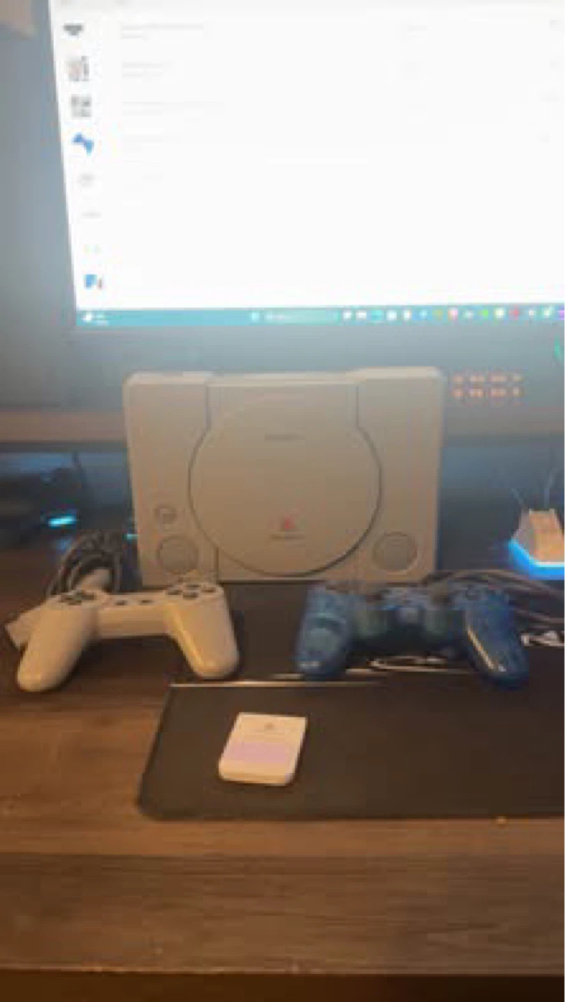 Sony PlayStation 1 Console with Controllers and Memory Card