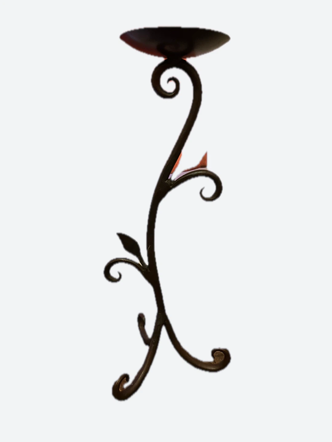 Metal Vine Scroll Candle Holder
