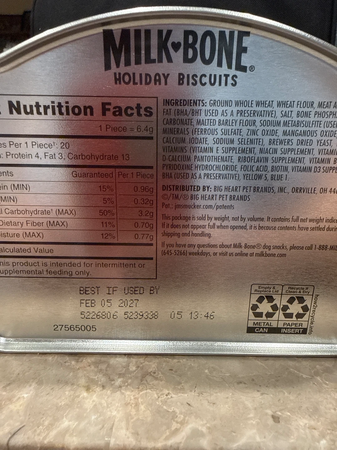 Milk-Bone   Biscuits Dog Treats Tin - photo 2