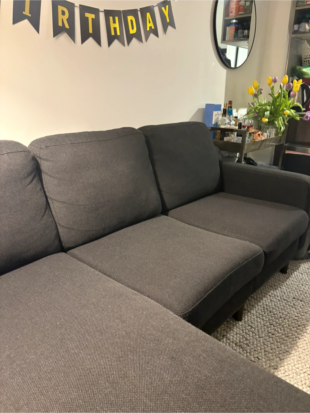 Dark Grey Sectional Sofa - photo 2